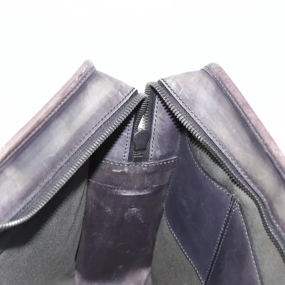 Berluti Leather Handbag Navy Blue